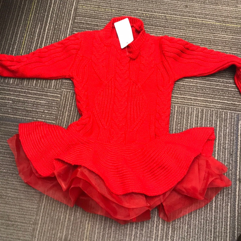 Red sweater dress/ can wear with leggings
